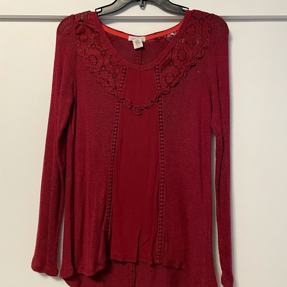 Clover+Scout red xs sweater